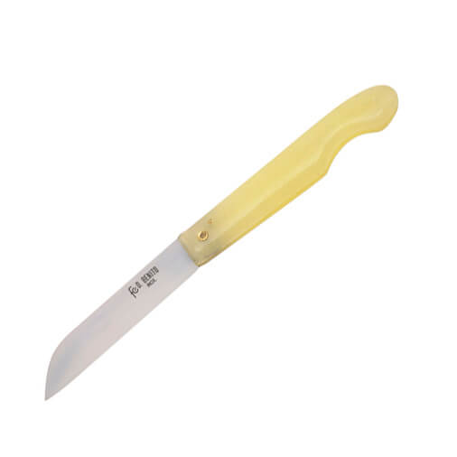 Navaja marinera con mango amarillo y hoja de 75 mm con corte rect...