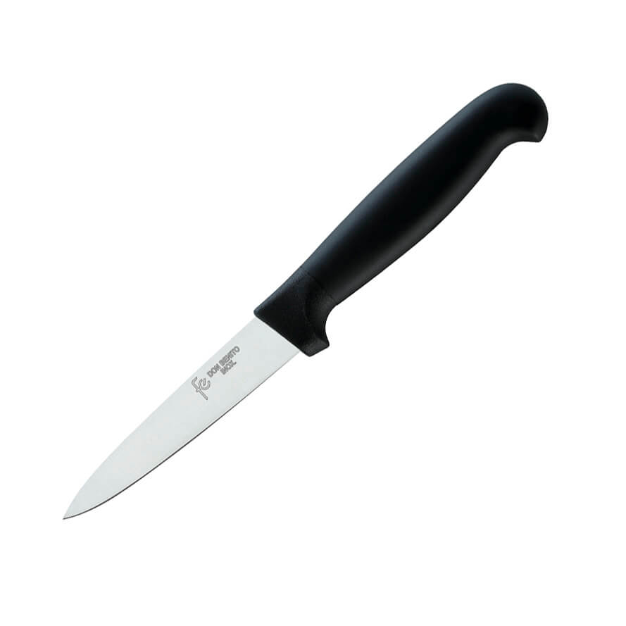 Cuchillo de cocina con mango inyectado negro y hoja de 10 cm