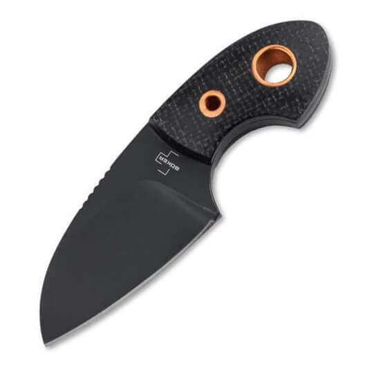 Cuchillo tactico Gnome con dos agujeros de cobre en el mango