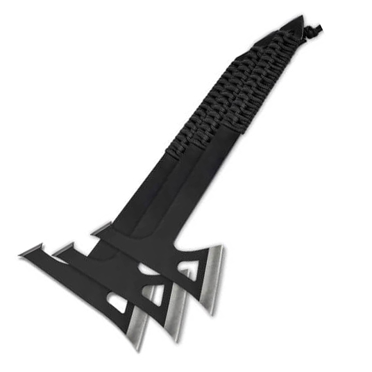 Set 3 hachas tacticas Mohican con hoja de acero inoxidable