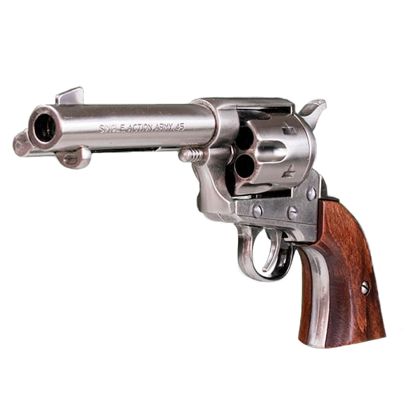 Réplica revolver Colt 45 Kolser FAST DRAW 4’75 de madera y niquelado pulido