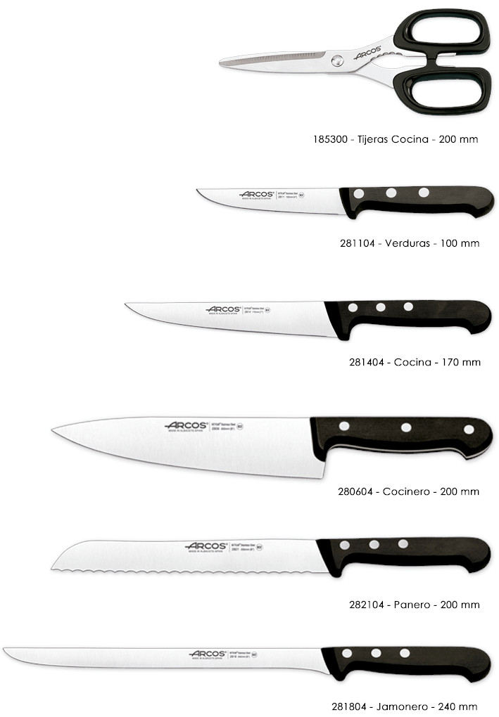 Arcos set da cucina 5 coltelli e forbici serie universale