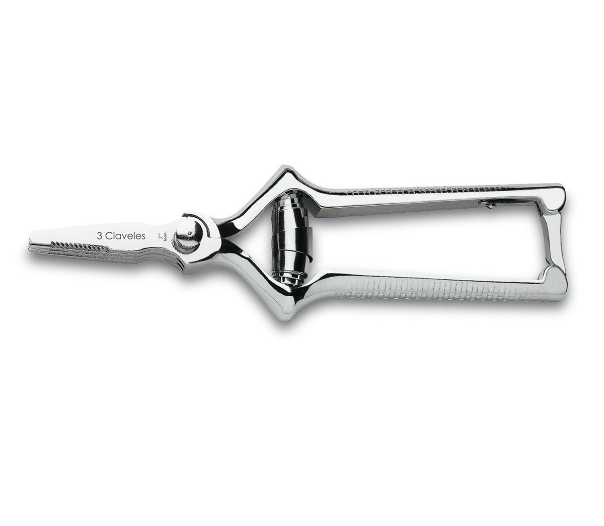 Masticador recto de cromo pulido de 7" 3 Claveles