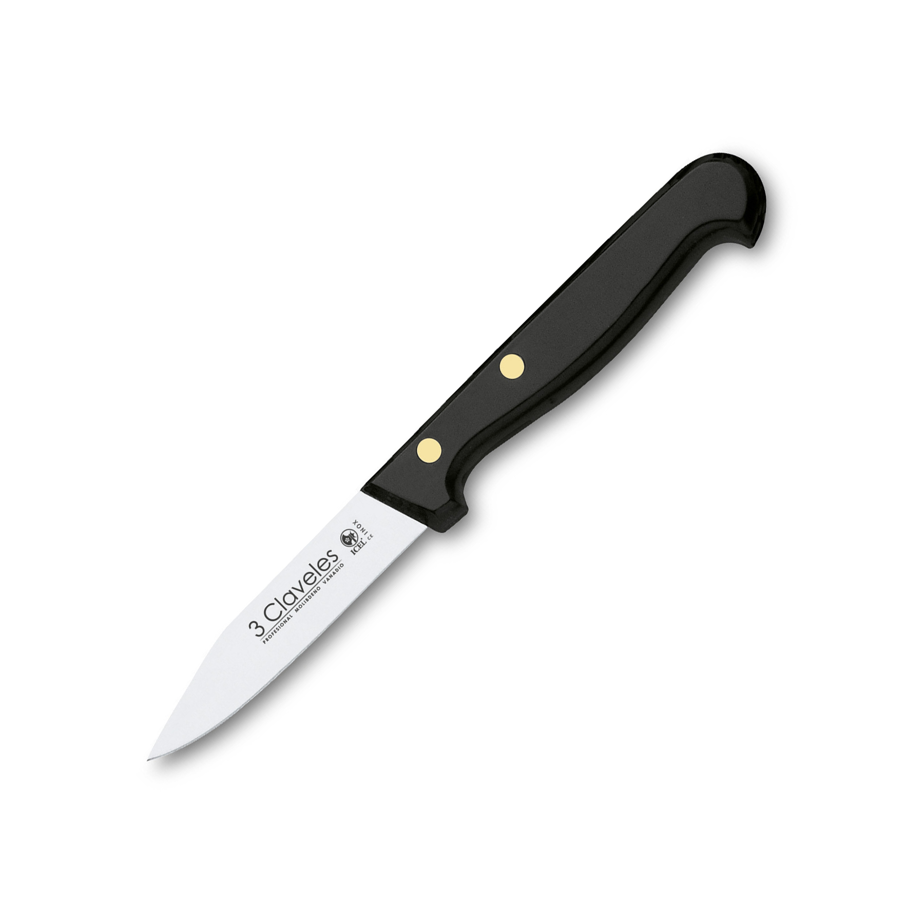 cuchillo mondador con punta y hoja 8 cm mango de pom 3 Claveles f...