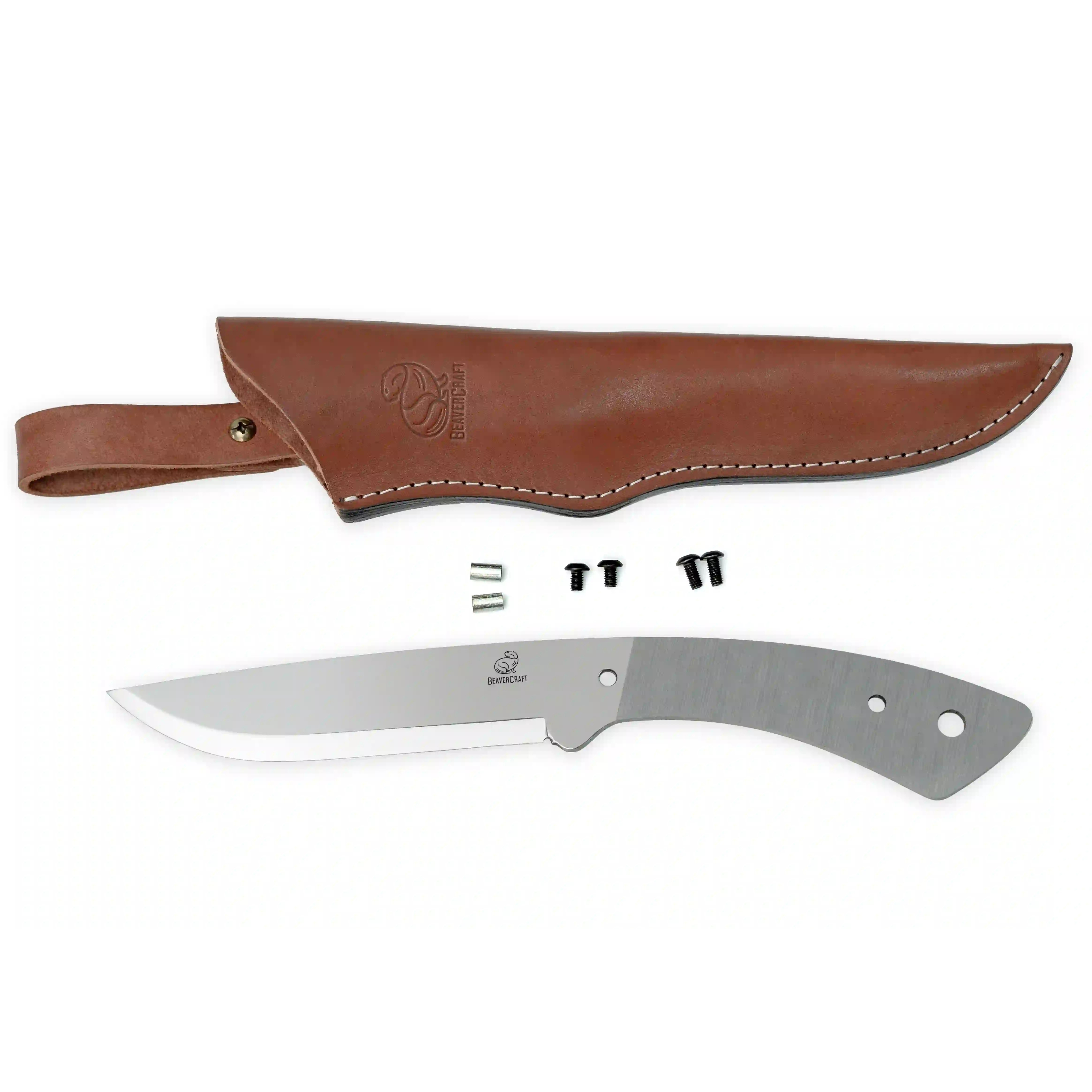 Bushcraft knife making kit with carbon steel blades