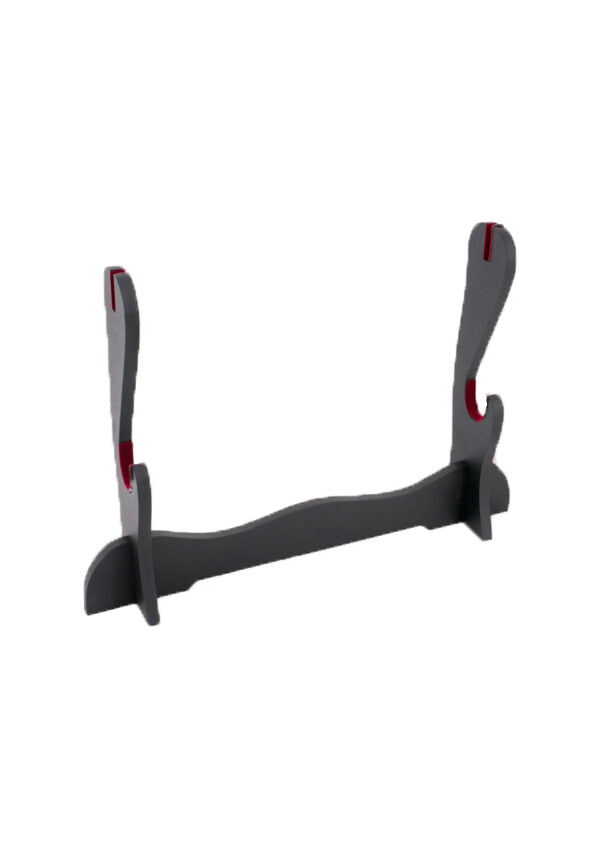 Soporte de madera para katana abierta y vaina