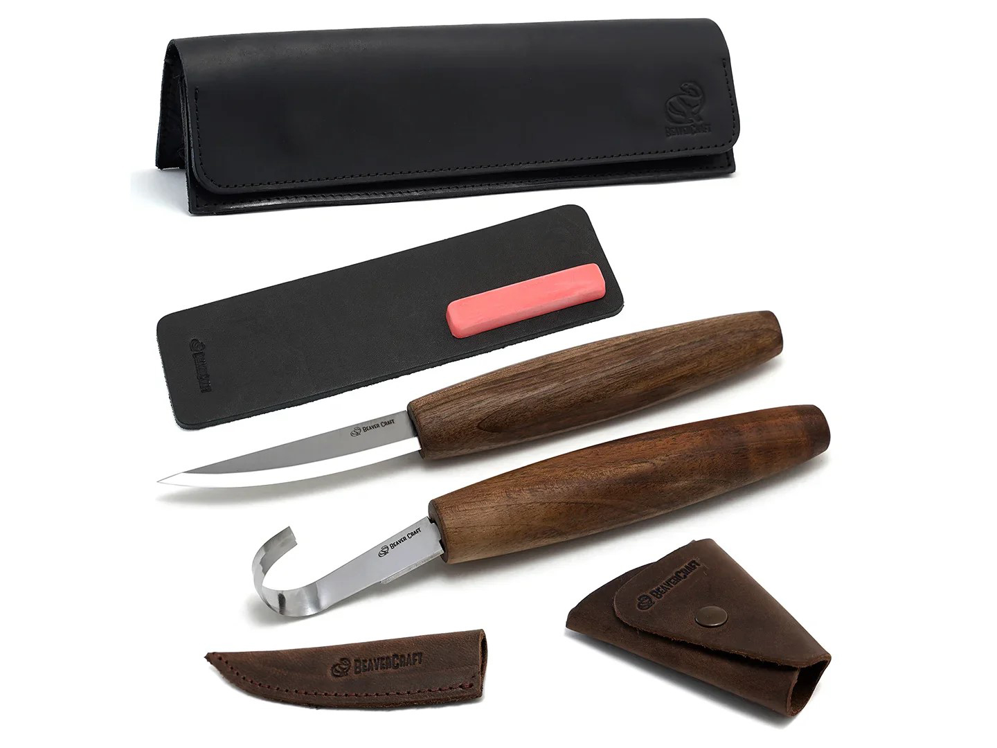 Luxury Spoon Carving Set with Walnut Handles