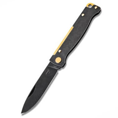 Navaja de bolsillo de hoja de punta caida con acabado blackwash