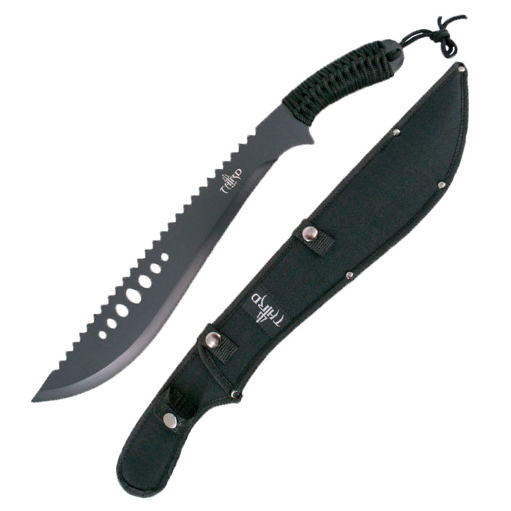 Machete mit schwarzem Kordelgriff und 420 Stahlklinge
