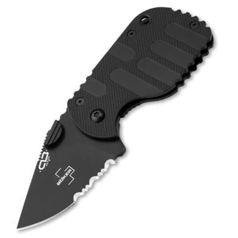 Navaja de bolsillo con bloqueo de marco y con hoja dentada