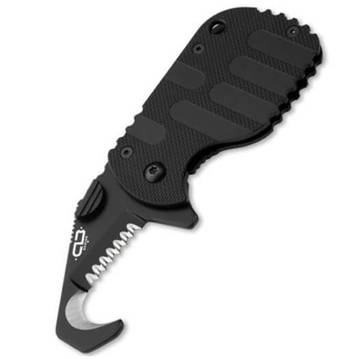 Navaja de bolsillo con hoja multifuncion y con bloqueo de marco