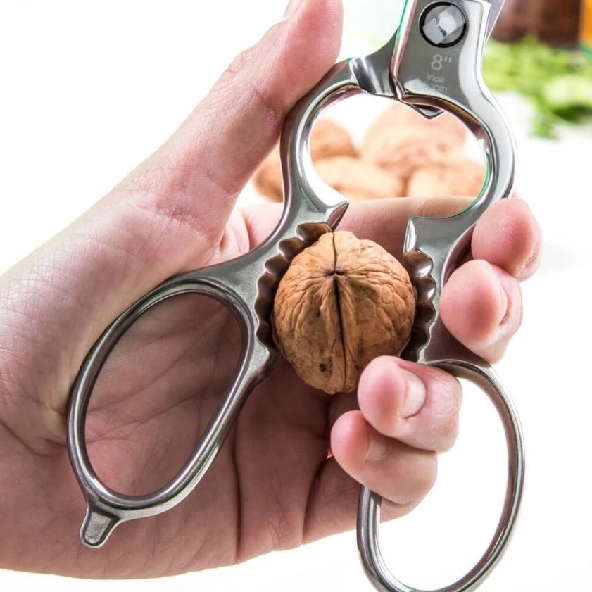 Tesoura de cozinha multifuncional removível de 8" em aço inoxidável com acabamento brilhante