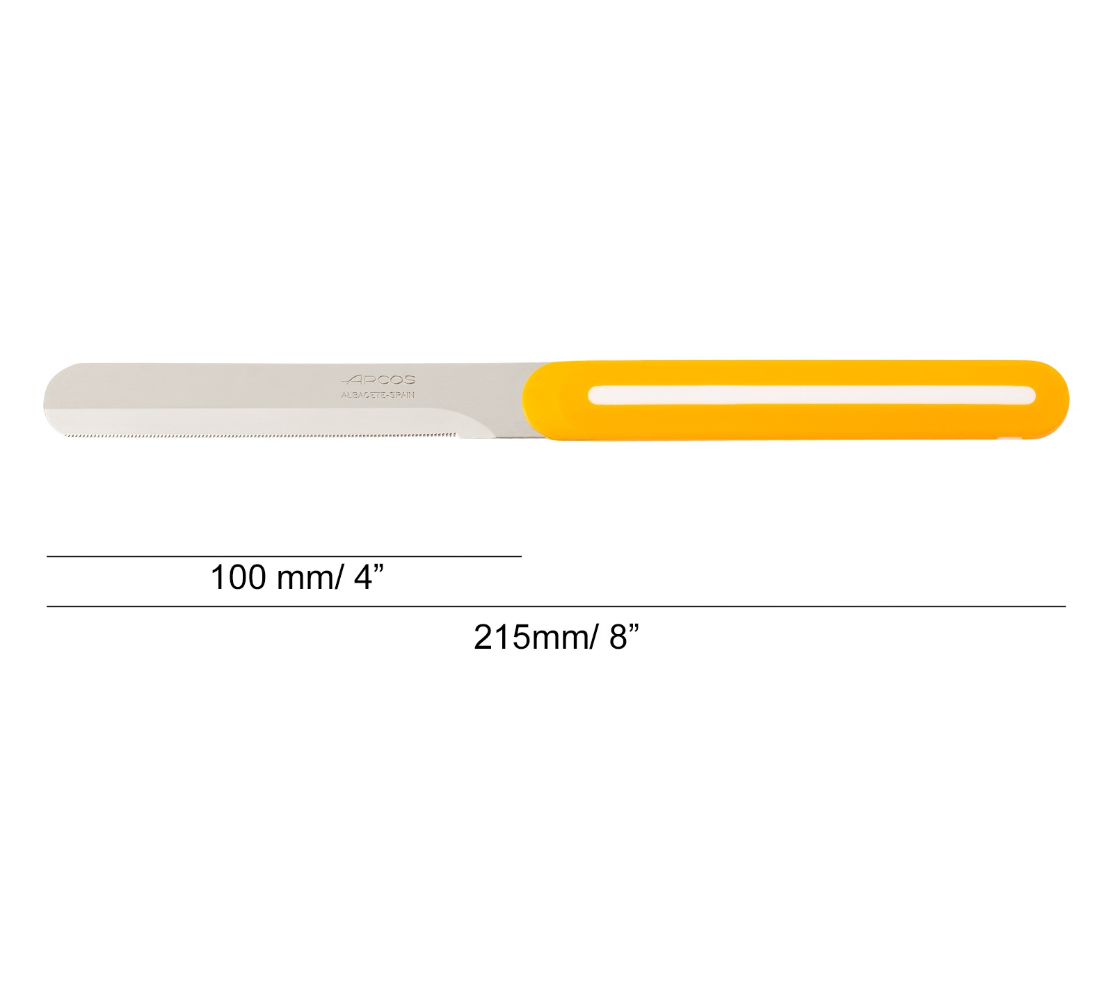 Arcos Nitrum orange Tafelmesser mit 10 cm Micro-Pearl-Klinge