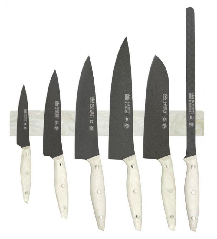 Martínez y Gascón Magnetset mit 6 Teflon-Kochmessern und perlmutt...