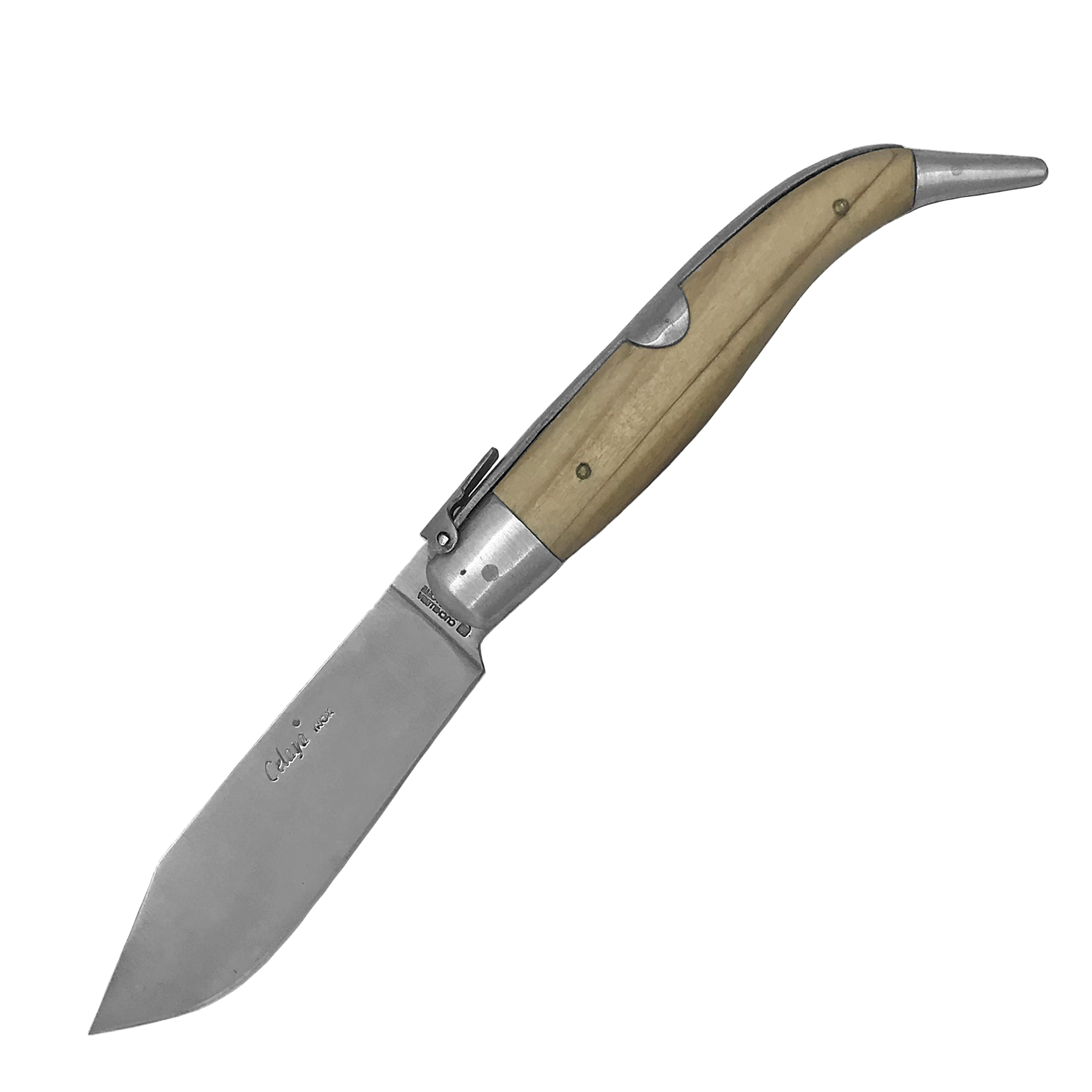 Navaja Pastora artesana con mango de madera de encina y virola de...