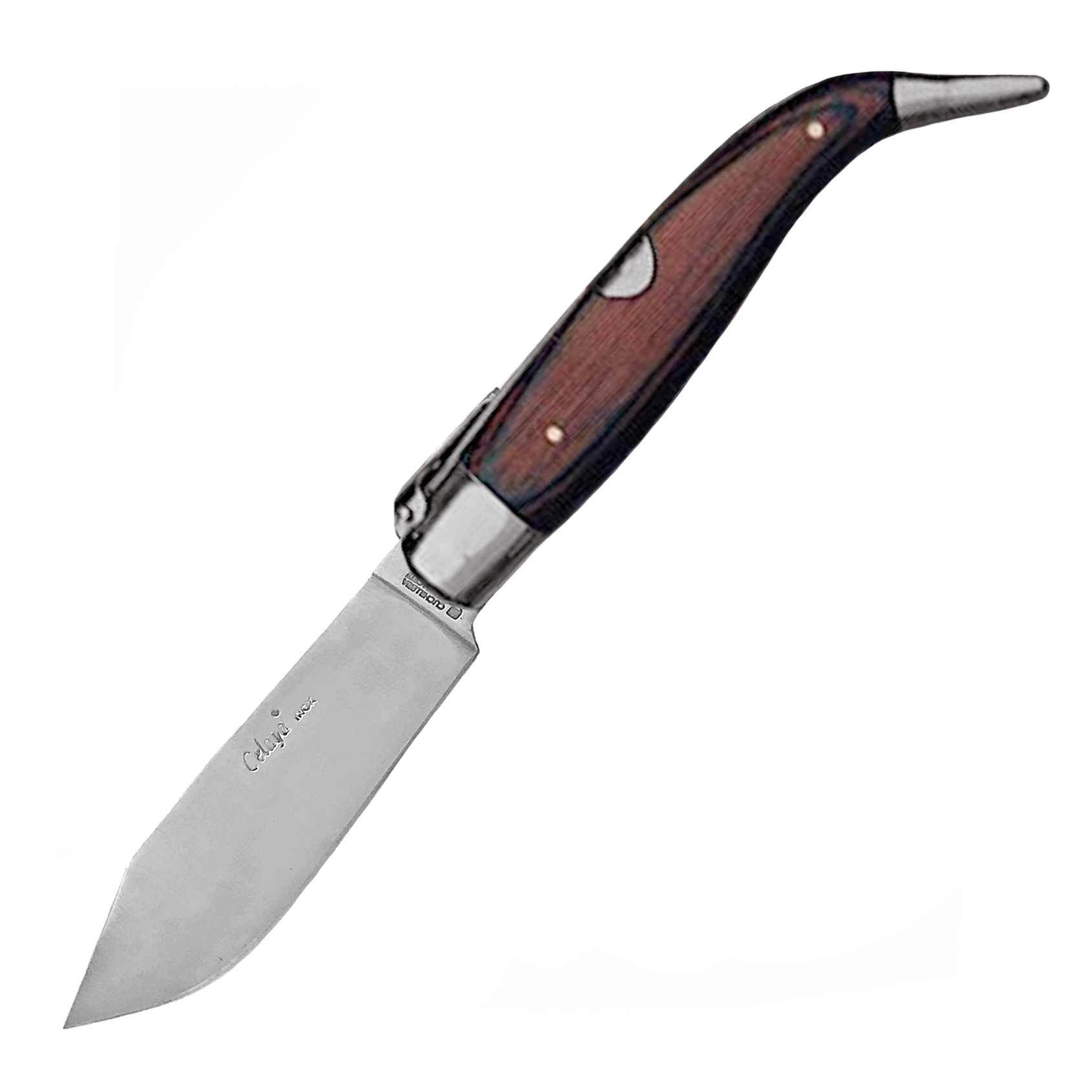 Pastora handcrafted penknives with red wood handle and aluminum f...