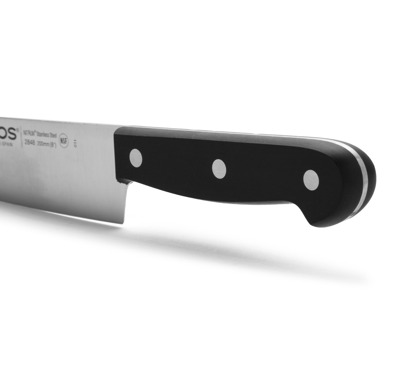 Coltello da chef universale Arcos con manico in poliossimetilene nero e lama da 200 mm