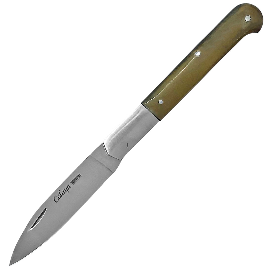 Classic Cabritera knife with bull horn handle and 9 cm blade