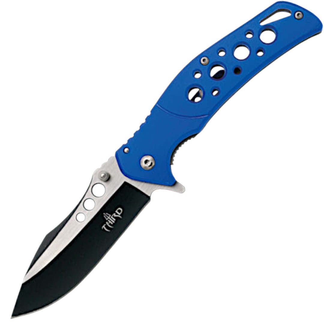 Coltello tattico con manico in alluminio blu K1911BL