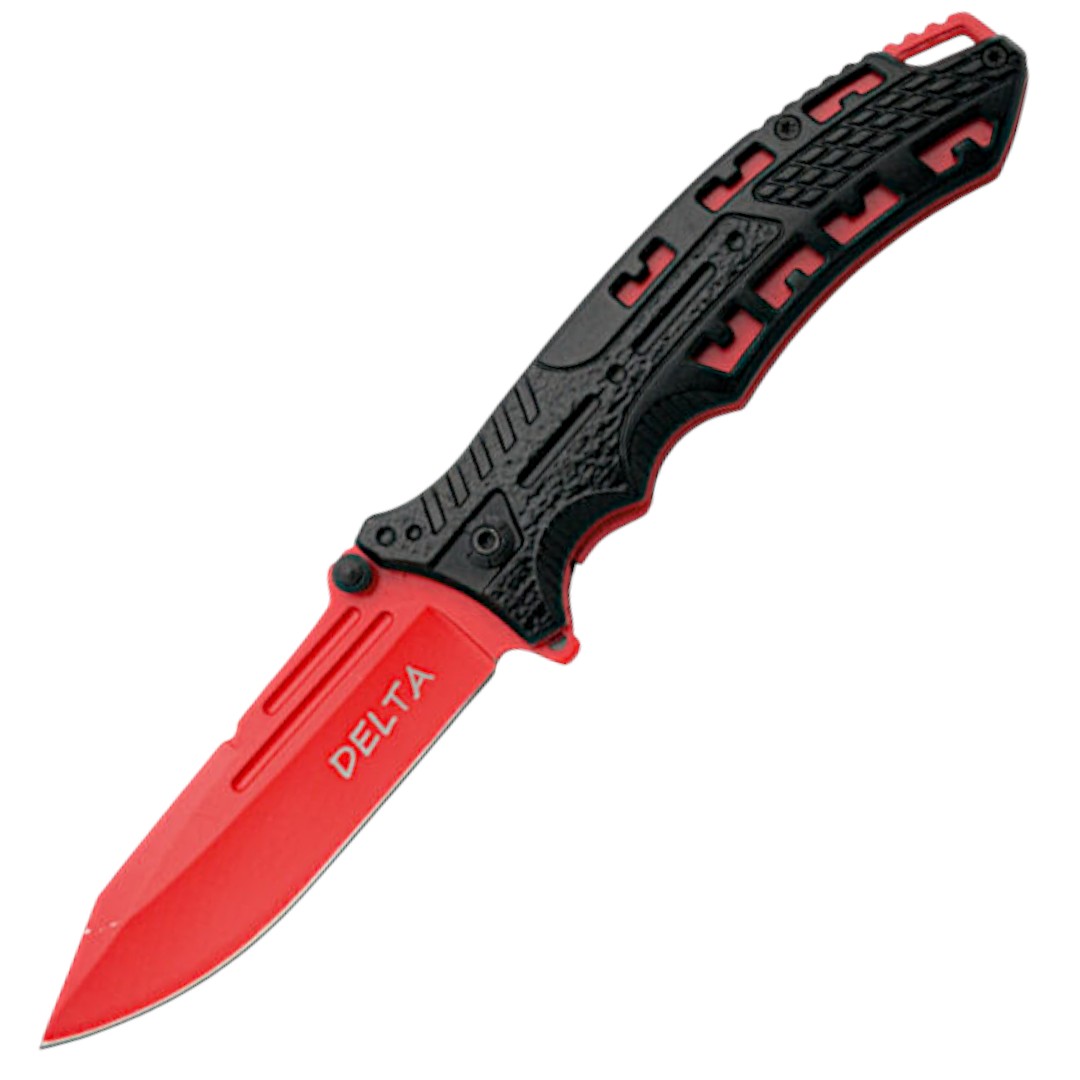 Tactical pocket knife red and black K2797BKD