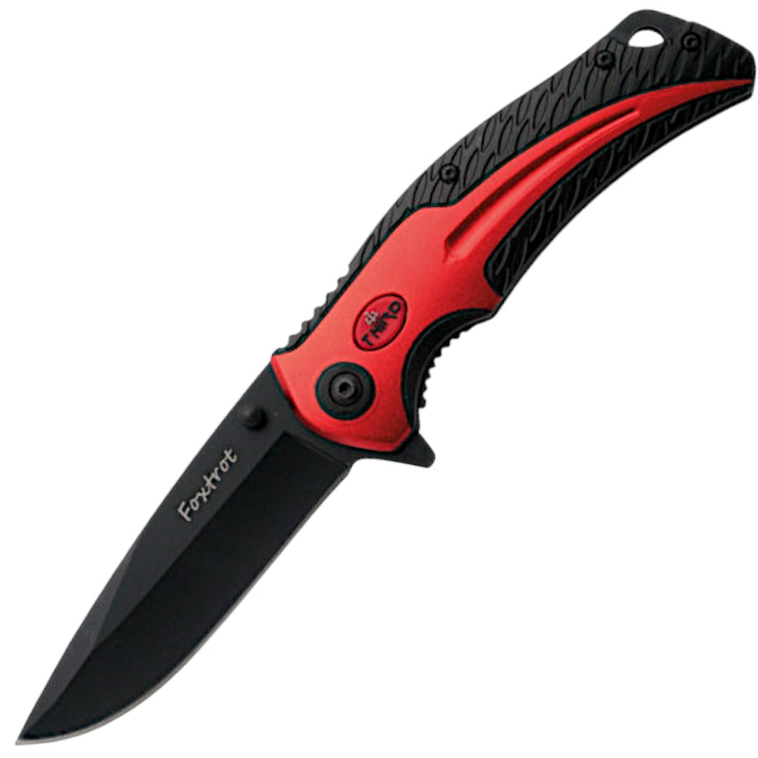 Coltello tattico Foxtrot con manico in alluminio rosso