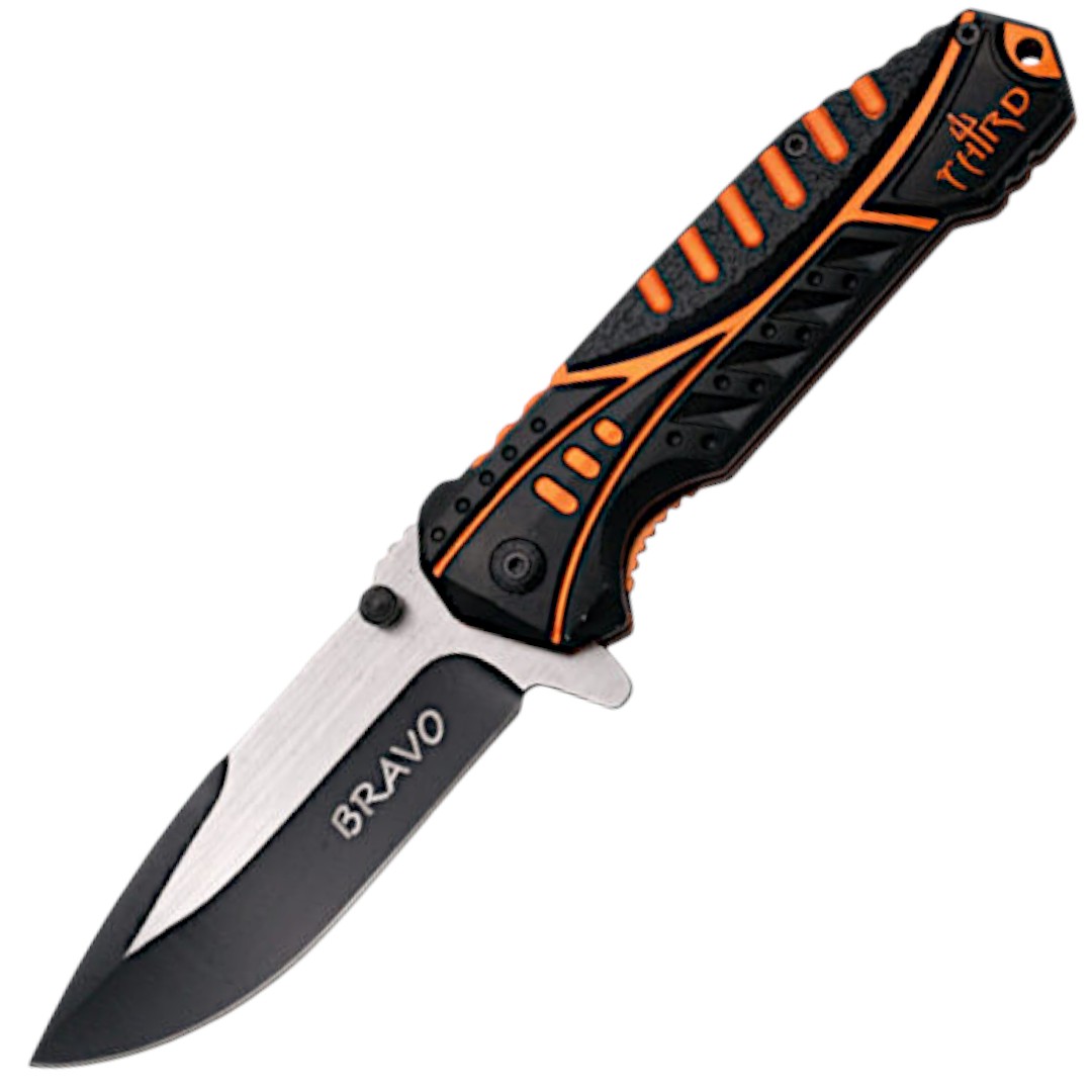 Coltello tattico Bravo con manico in alluminio arancione