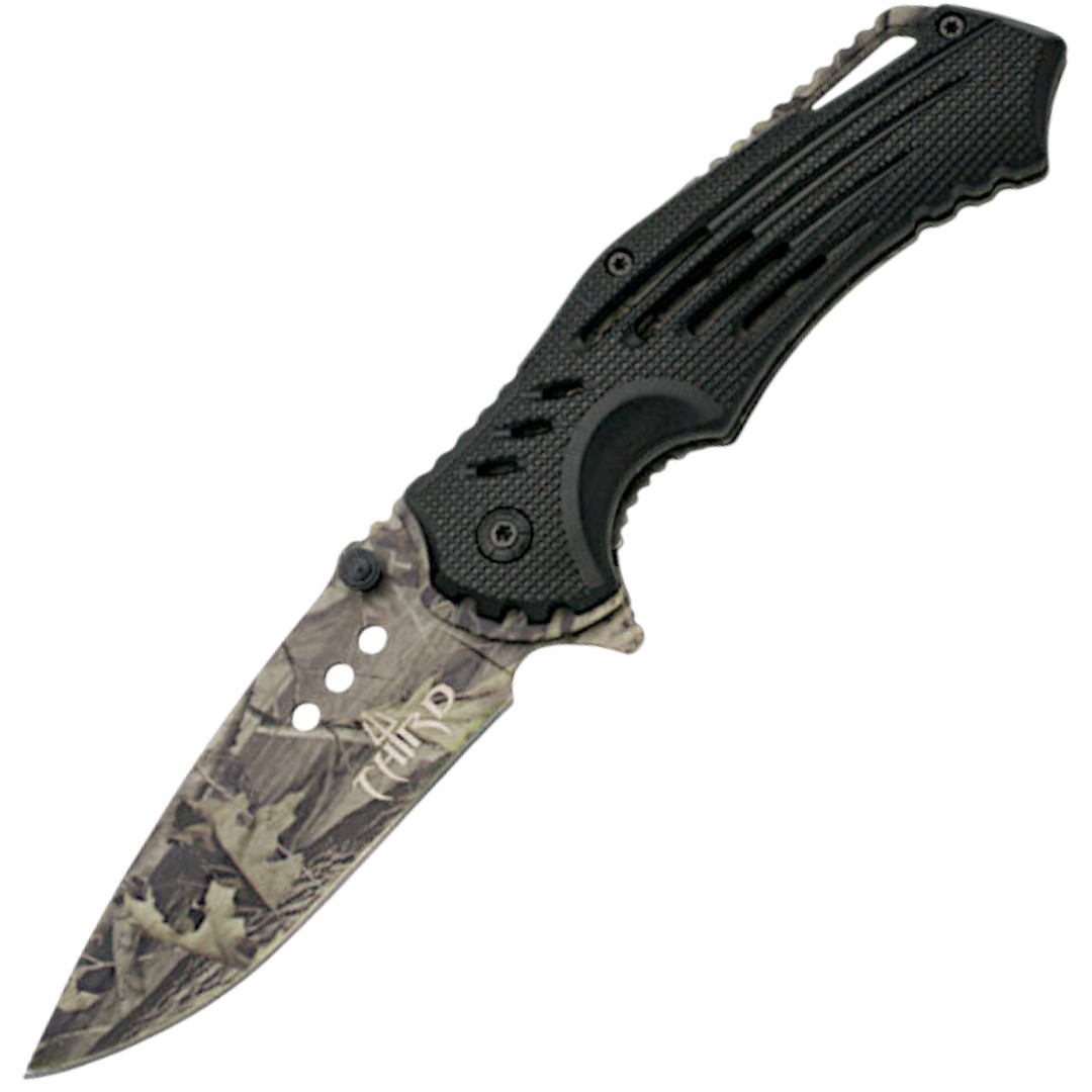 Coltello tattico con manico in ABS e rivestimento cammo K2800CAQ