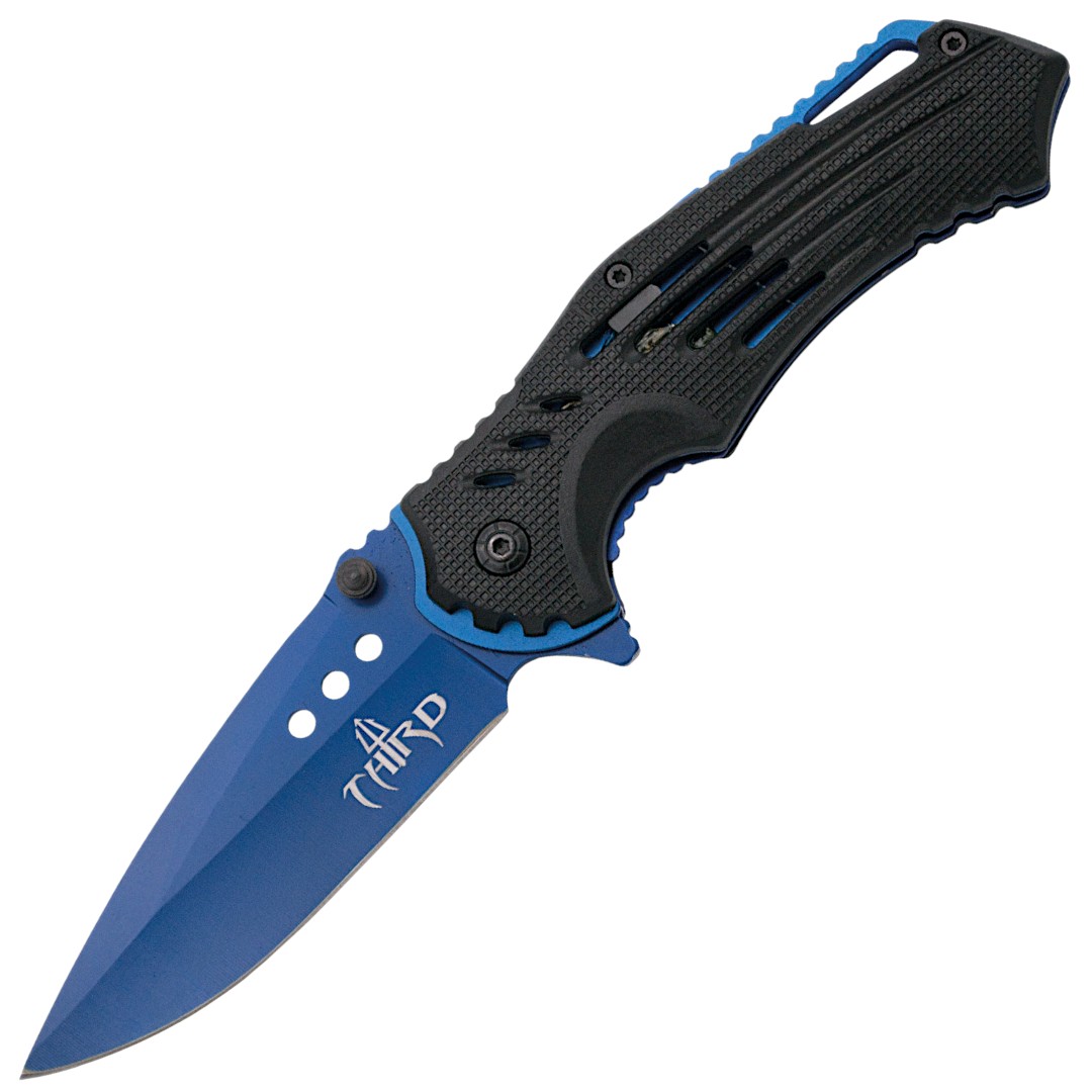 Coltello tattico con manico in ABS blu K2800BL