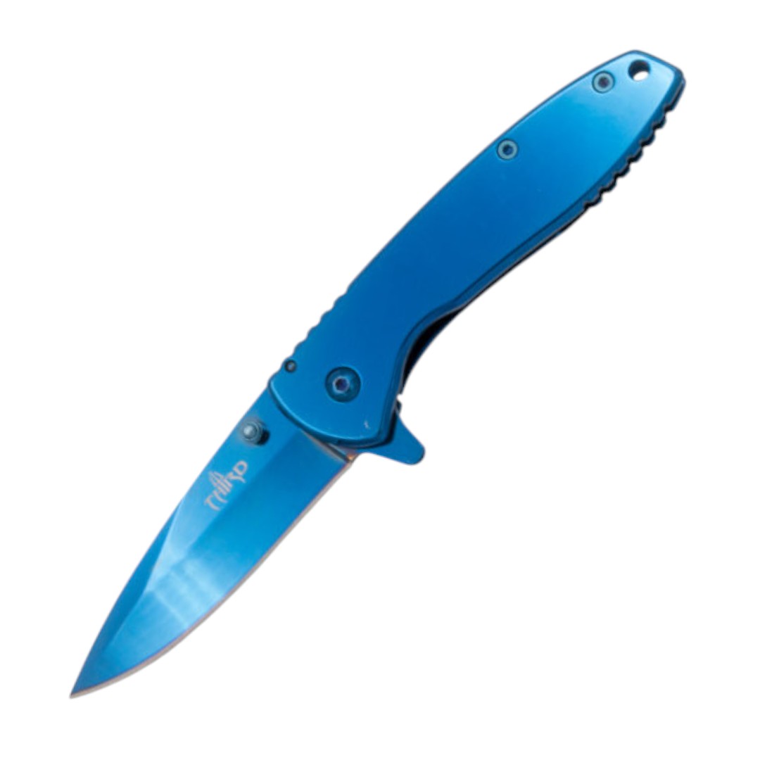 Coltello tattico con lama blu da 6,5 cm K1918