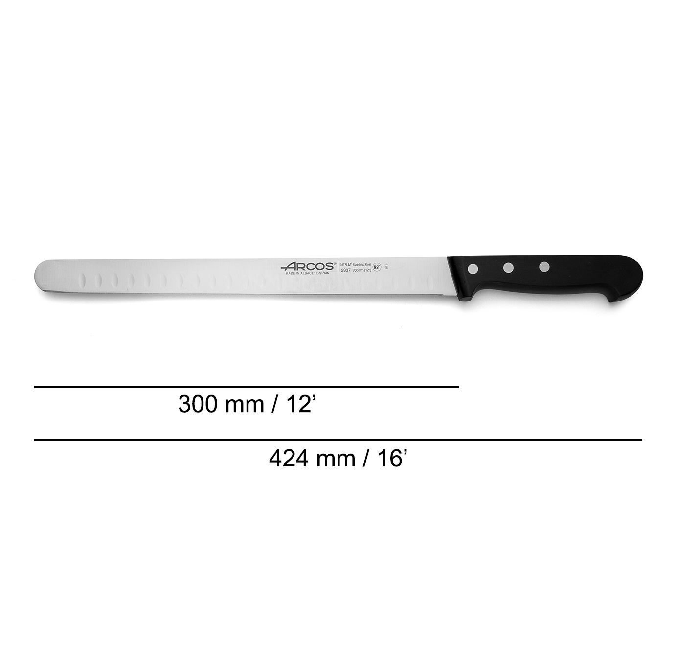 Arcos Salmon Knife with 30cm wide blade, Universal Series, with polyoxymethylene handle