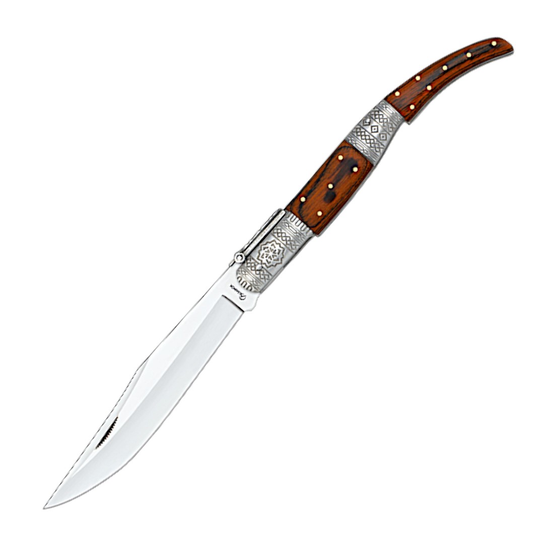Decorated Arabic Folding Knife No. 3 with Red Stamina