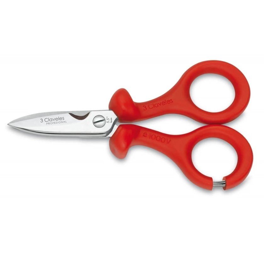 Tijeras electricista Protec de 14 cm con mango inyectado aislante...