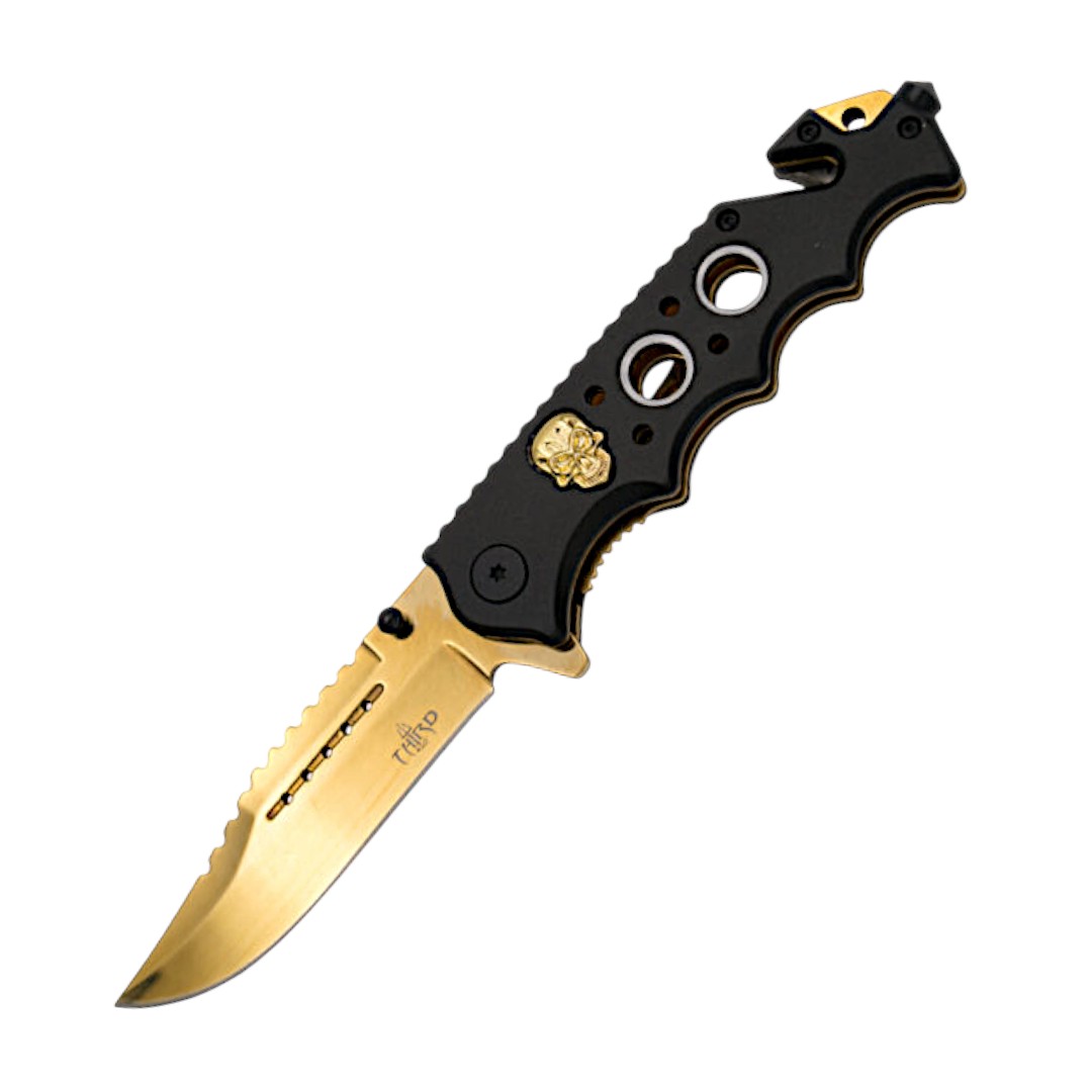 Coltellino con teschio dorato Febbre dell'oro