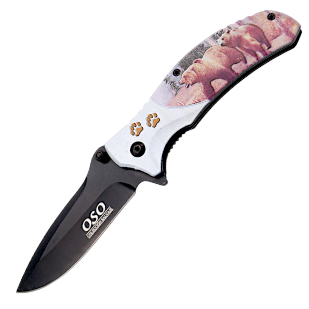 Coltello tattico con disegno di orso Third