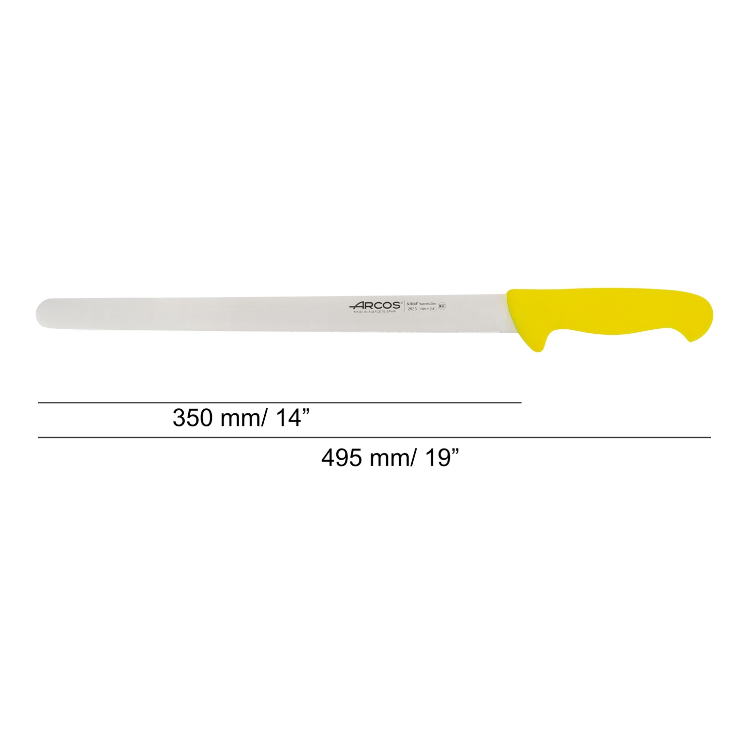 Coltello da carne Arcos serie 2900 con lama da 35 cm e manico in polipropilene.