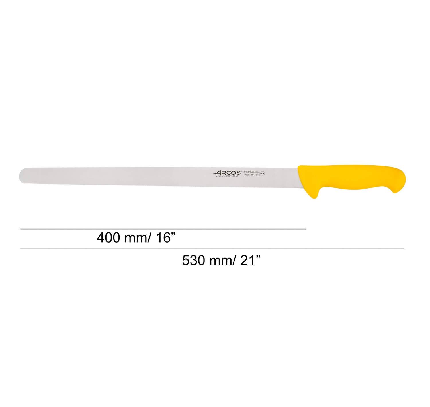 Coltello da carne Arcos serie 2900 con lama da 40 cm e manico in polipropilene.