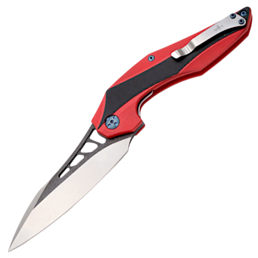 Navaja tactica Thunder G10 bicolor rojo y negro.