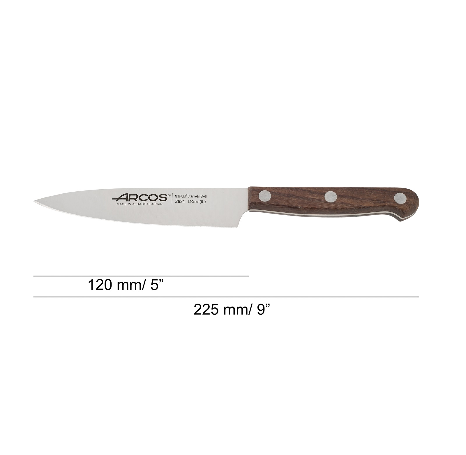 Arcos Atlántico vegetable knife with rosewood handle and 120 mm blade