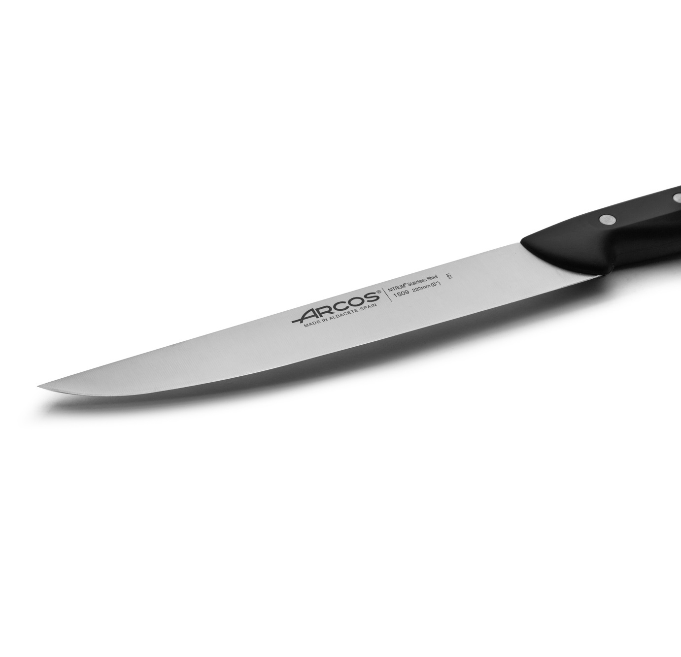 Couteau de cuisine Arcos Maitre avec manche en polypropylène noir et lame de 220 mm