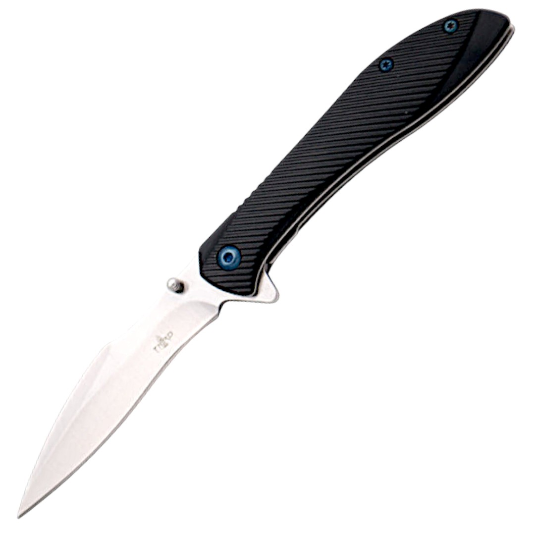 Coltello tascabile con manico in alluminio nero con texture K0823...