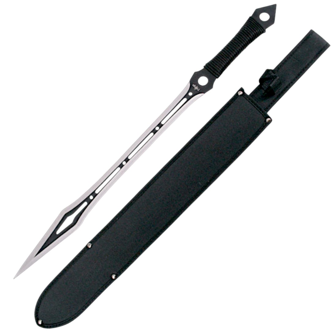 Machete mit schwarzer und satinierter 420-Stahl-Klinge und schwar...