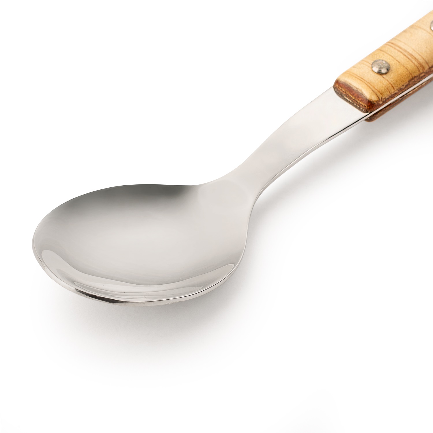 12 cuillères de table Arcos de 205 mm avec manche en bois compressé brun clair