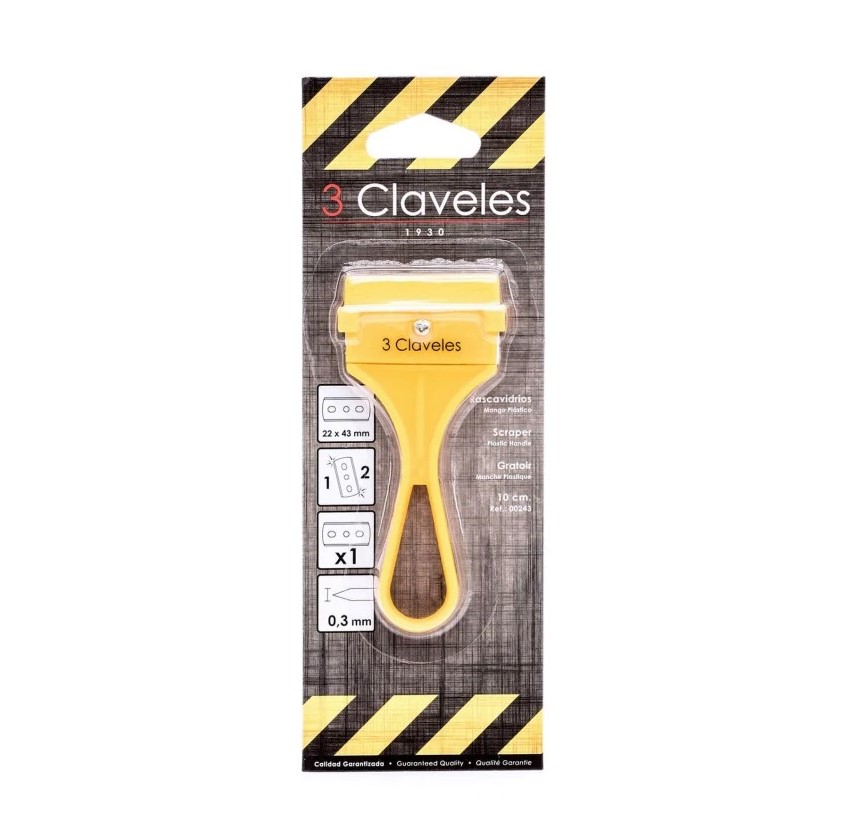 4 mm Glasschaber mit Nylongriff 3 Claveles