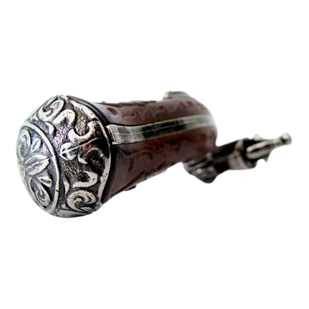 Pistola de chispa de dos cañones, Francia, siglo XVIII 1308