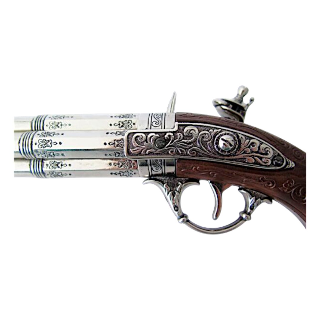 Pistola de chispa de cuatro cañones, Francia, siglo XVIII 1307