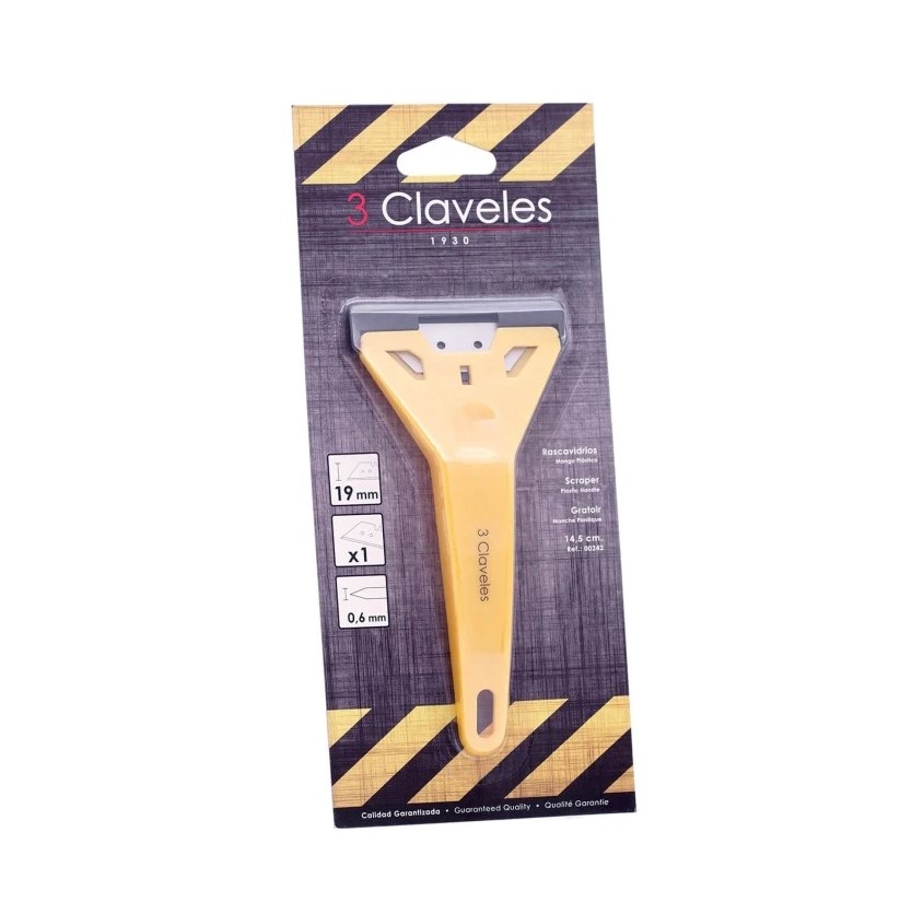 Grattoir à verre 60 mm avec manche en nylon 3 Claveles