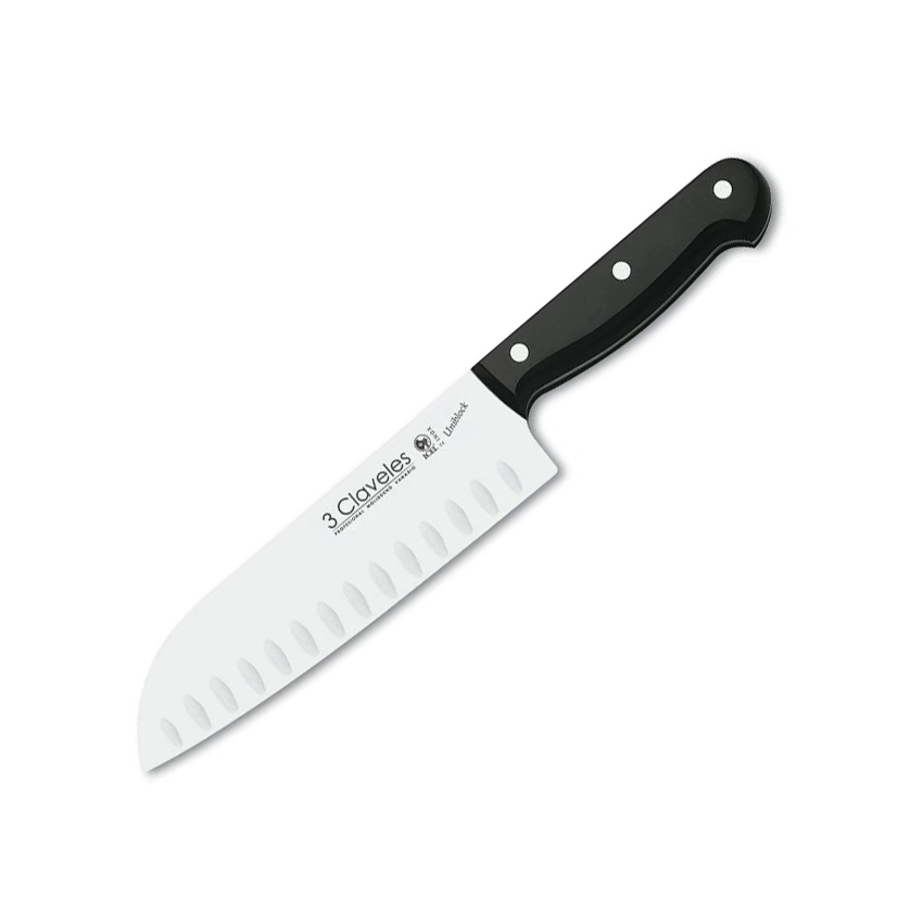 Cuchillo Santoku alveolado de 18 cm con mango de POM 3 Claveles F...