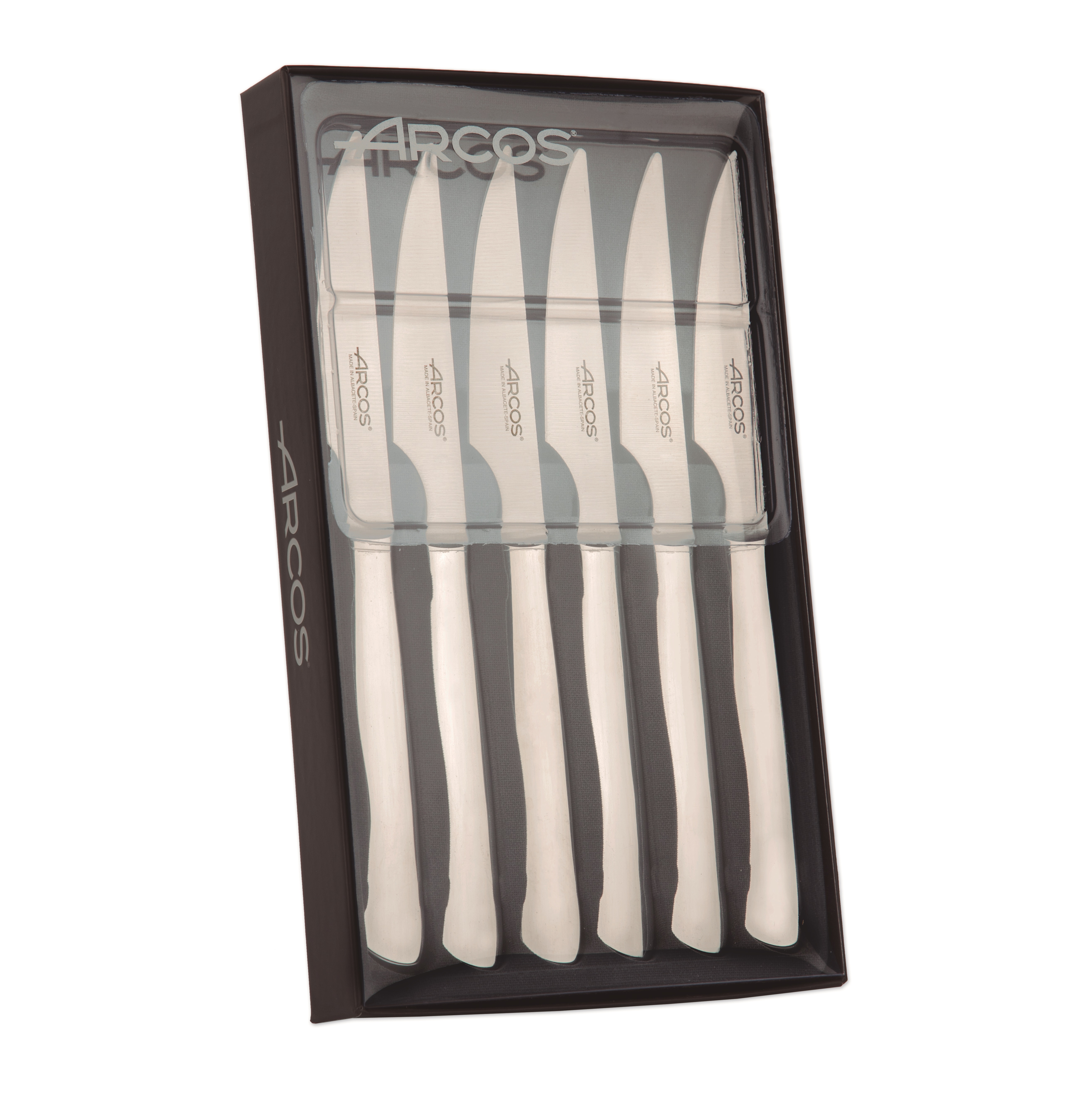 Set de 6 cuchillos de mesa filo liso Arcos de acero inoxidable mo...