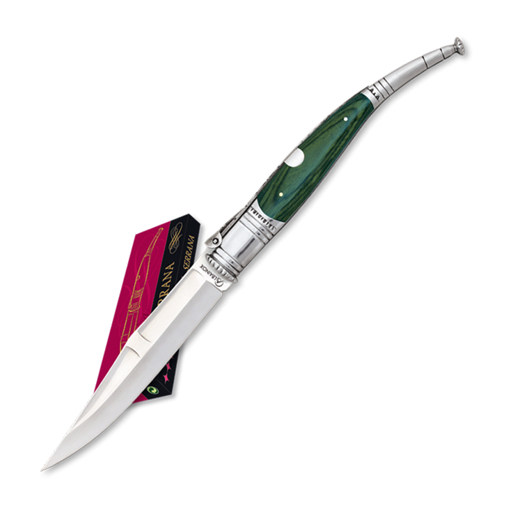 Navaja serrana con mango de stamina verde de Albainox