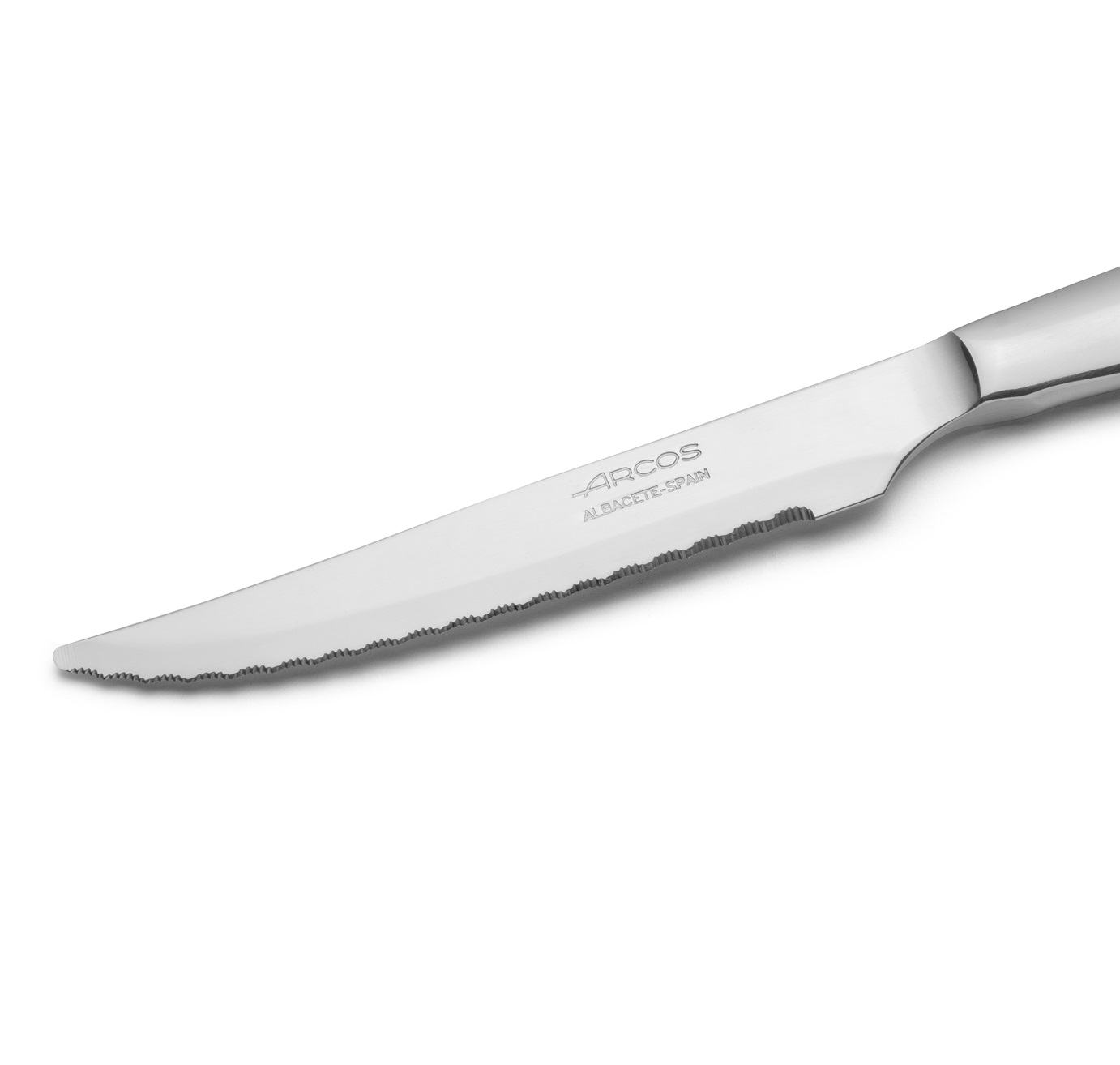 Arcos Monoblock-Steakmesserset aus Edelstahl, 4-teilig, mit Wellenschliff